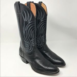 Nocona Black Leather Boots size mn 8  wn 9 1/2